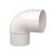 PVC Bocht 90gr M/S Verjongd 80mm wit - 4041308009