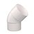 PVC Bocht 45gr Mof/Spie Verjongd 80mm - Wit