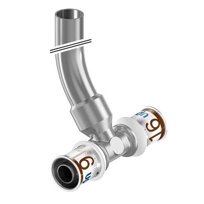 Uponor T-Stuk Ø16x15x16mm - lengte 350mm - messing - 1070681