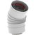 Concentrisch rvs bocht 80/125 plooi 30graden wit