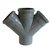 Wavin Wafix Dubbel T-stuk 45° Ø110mm SN4 - Mof/Spie - 1112811004