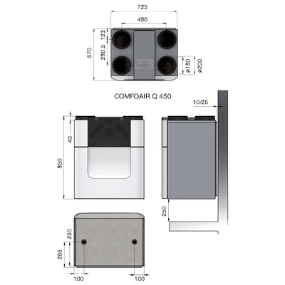 Zehnder ComfoAir Q450 NL L VV RF ST ERV - 471502136