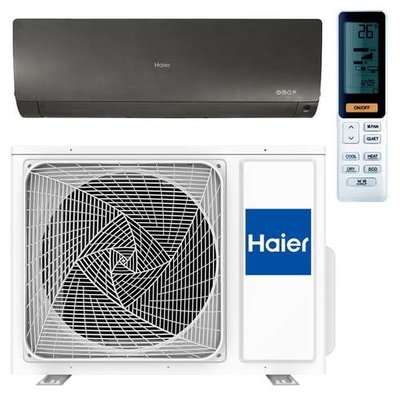 Haier binnen + buitenunit Flexis Plus 2.5 kW R32 mat zwart / Ruimte <65m3