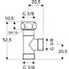 Schell T-stuk 3/8" met wartelmoer - 270280699 foto