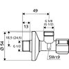 Schell hoekstopkraan 1/2 x 3/8 - met filter - chroom - 054300699 foto