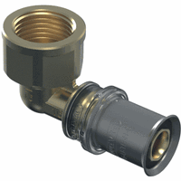 Ø16mm Wavin messing knie draadfitting