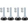 Evolar Evo-cover rubberen opstelvoetjes 10cm - set 4 stuks - EVO-FEET-AL foto