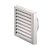 Zehnder gevelrooster Ø200mm - 330x330mm RVS met gaas - 990430585