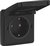 Niko New Hydro wandcontactdoos - zwart - 761-36805