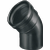 Wavin Wafix bocht 45° Ø75mm - mof/spie - manchet - zwart - 3411107004