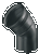 Wavin Wafix bocht 45° Ø75mm - mof/spie - manchet - zwart - 3411107004