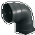 Wavin Wafix bocht 90° Ø75mm - mof/mof - zwart - 3411207009