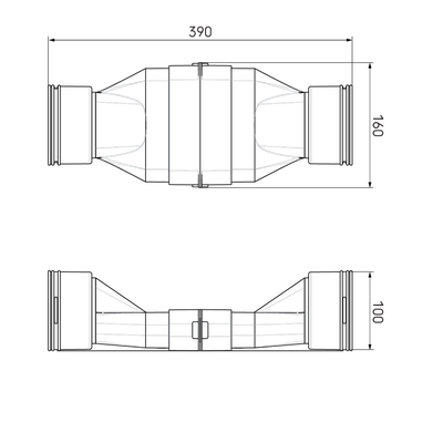 Ubbink AE48C passeerstuk - 0188658