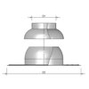 Burgerhout plakplaat rond aluminium Ø140mm - verstelbaar 15° - voor systeemdiameter Ø125mm - 400453228 foto