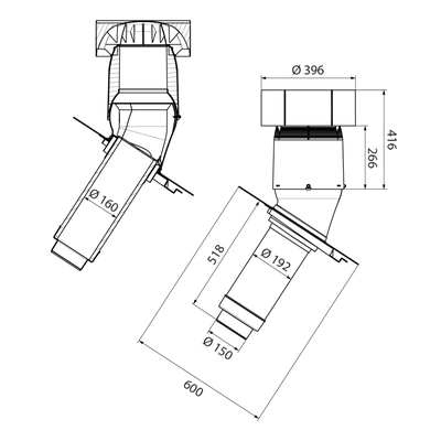 Ventus dakdoorvoer 15-55