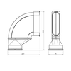 Ubbink AE45SC DBOX koppelstuk bocht Ø55x140mm - 0188145 foto
