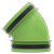 Duco bocht Ø160mm 45° - met rubber - 0000-4949
