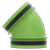 Duco bocht Ø160mm 45° - met rubber - 0000-4949