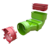 Ubbink AE55-AE48 bocht verloop set - verticaal - 0189039 foto