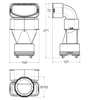 Ubbink AE55-AE48 bocht verloop set - verticaal - 0189039 foto