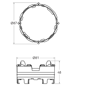 Technische tekening Click-Seal ring