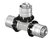 Uponor S-press t-stuk Ø14, 3x pers - messing - 1014886